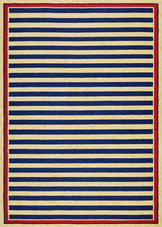 Couristan Covington Nautical Stripes Navy/Red Area Rug