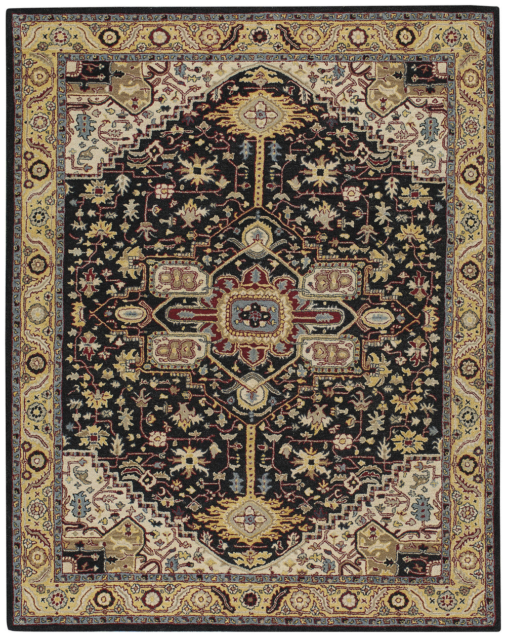 Capel Smyrna Serapi 3158 Ebony Yelloy 350 Area Rug