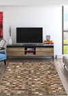 Couristan Chalet Pixels Brown Area Rug Lifestyle Image Feature