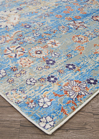 Couristan Vibrata Chateau Multi Pacific Blue Area Rug Close Up Image