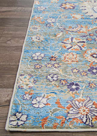 Couristan Vibrata Chateau Multi Pacific Blue Area Rug Corner Image