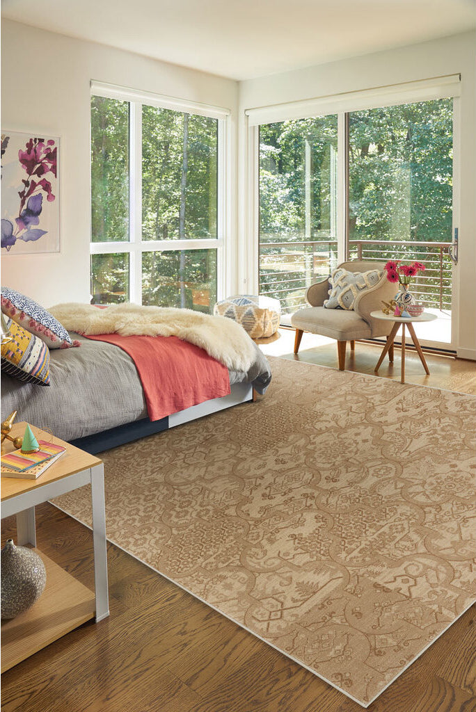 Capel Metropolis-Sojourn 3418 Portico Beige Area Rug Rectangle Roomshot Image 1 Feature