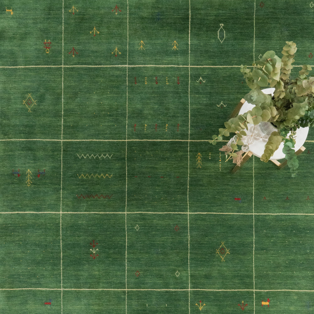 Capel Kerman 3493 Kelly Green Area Rug Rectangle Roomshot Image 1 Feature