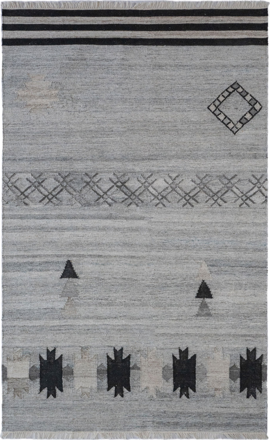 Capel Vintage Moroc 3501 Black Gray Area Rug by Genevieve Gorder Rugs main image