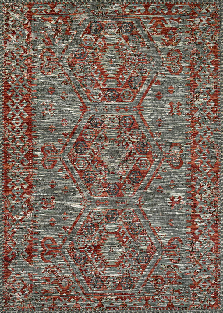 Couristan Mandolina Serik Grey/Terra Cotta Area Rug