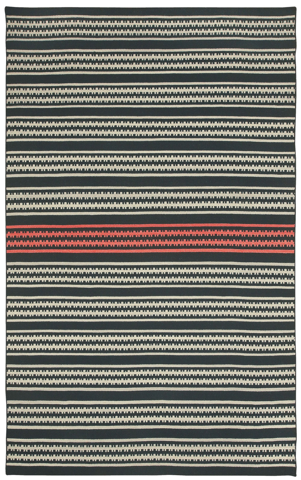 Capel Barred Stripe 3641 Deep Grey Pink 350 Area Rug by Genevieve Gorder