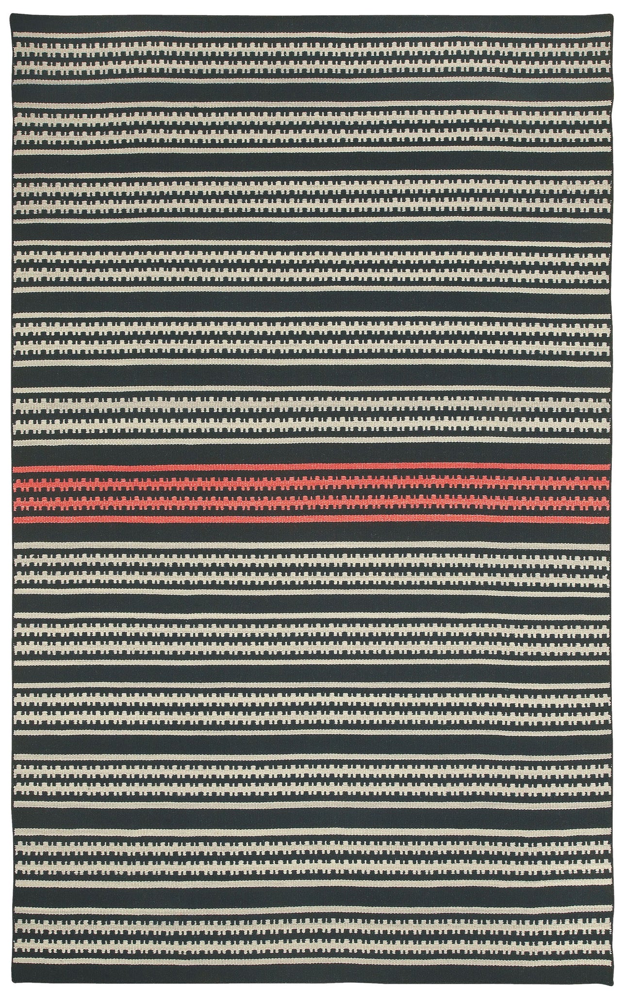 Capel Barred Stripe 3641 Deep Grey Pink 350 Area Rug by Genevieve Gorder main image