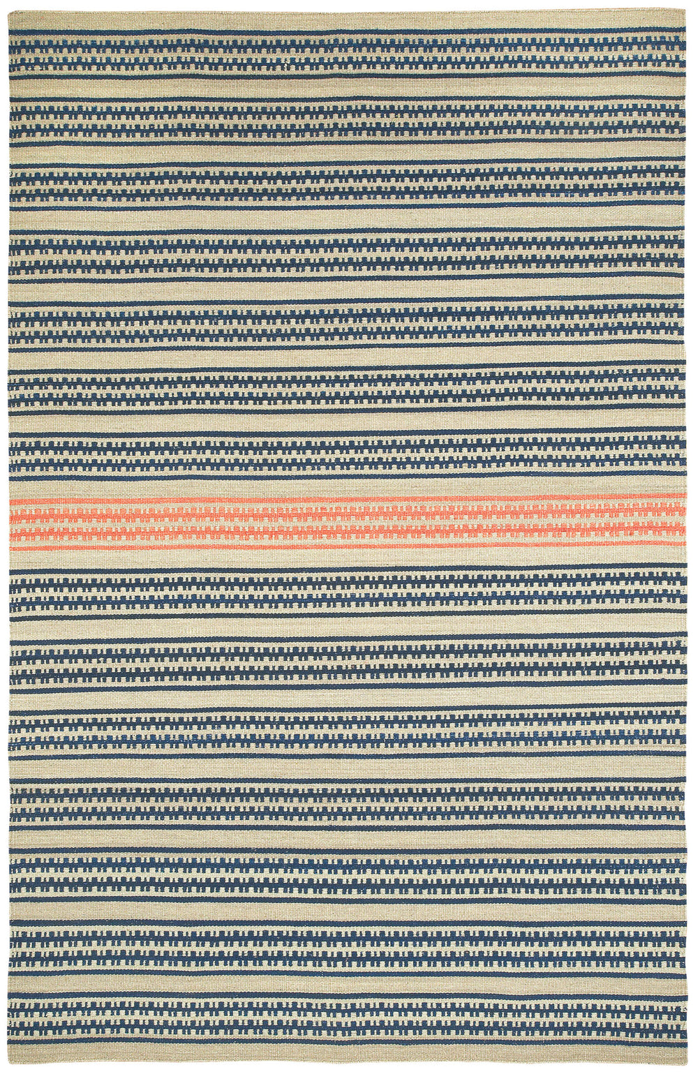 Capel Barred Stripe 3641 Beige Apricot 745 Area Rug by Genevieve Gorder