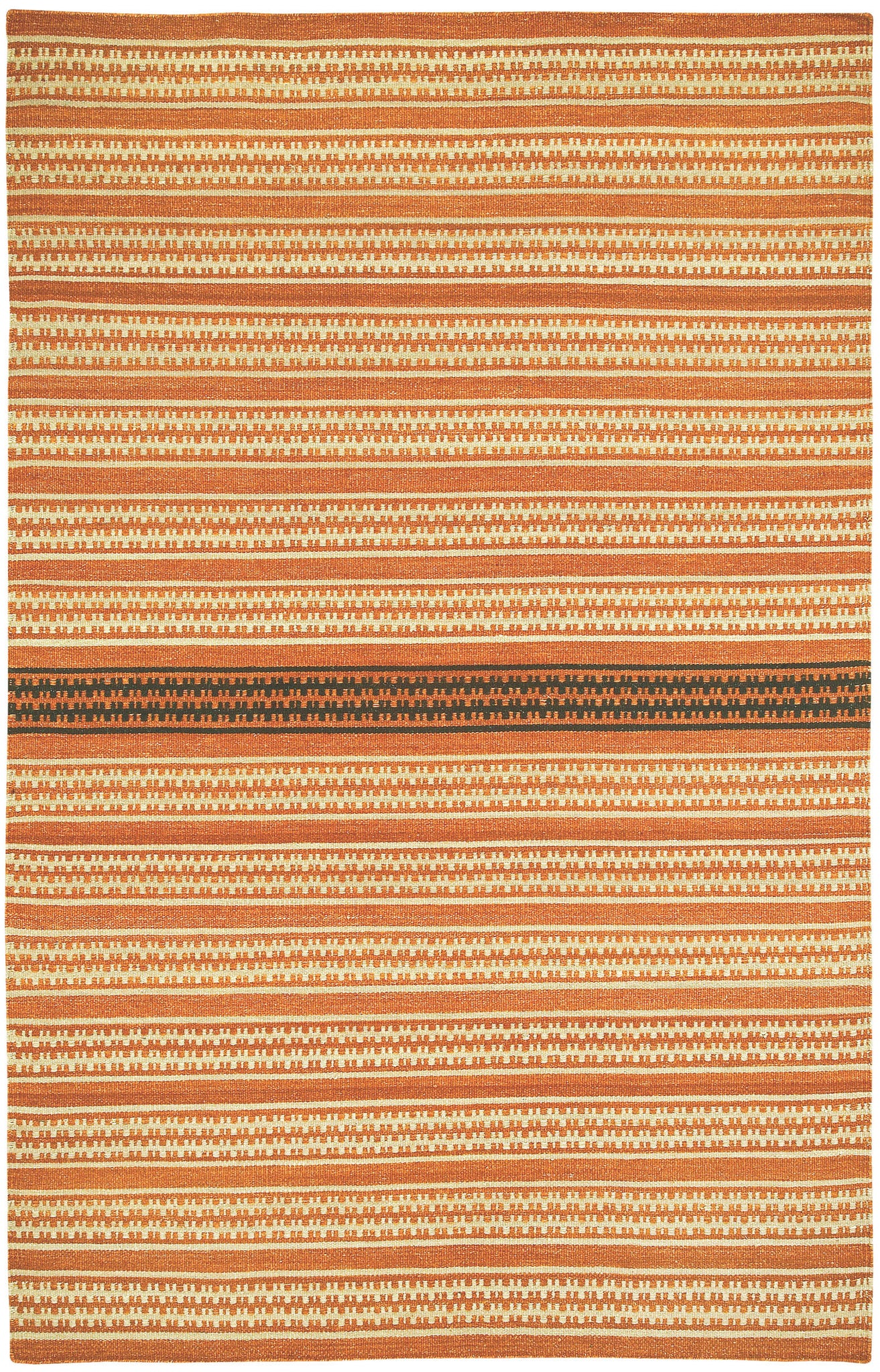Capel Barred Stripe 3641 Sunny Deep Grey 830 Area Rug by Genevieve Gorder main image