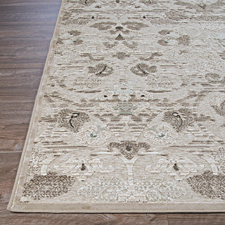 Couristan Cire` Aurora Regal Mushrom/Antique Cream Area Rug Corner Image