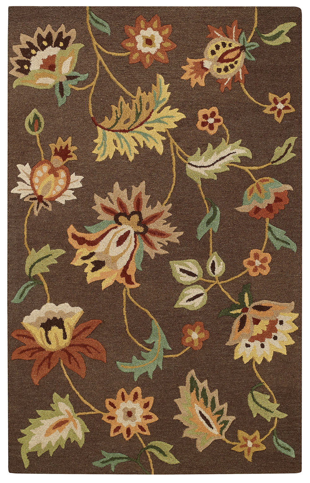 Capel Garden Flowers 3868 Chocolate 750 Area Rug