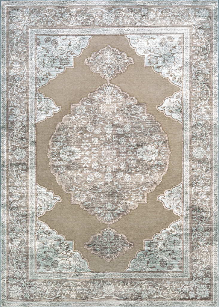 Couristan Cire` Flrl Medallion Taupe Area Rug main image