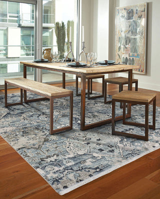 Capel Landis-Isfahan 3922 Slate Blue Area Rug Rectangle Roomshot Image 1 Feature