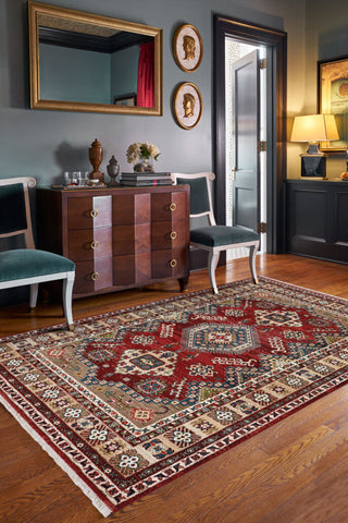 Capel Landis-Kazak 3923 Classic Red Area Rug Rectangle Roomshot Image 1 Feature