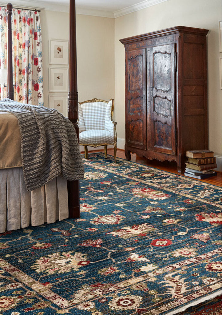 Capel Landis-Keshan 3924 Cerulean Blue Area Rug Rectangle Roomshot Image 1 Feature