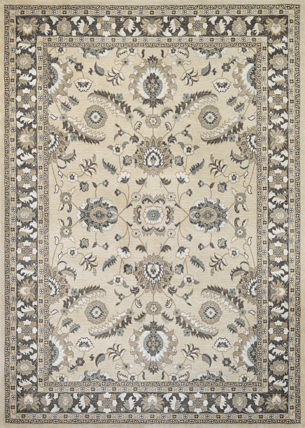 Couristan Konya Mardin Light Beige/Charcoal Area Rug
