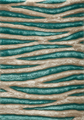 Momeni 3D Shag 3D-01 Turquoise Area Rug main image