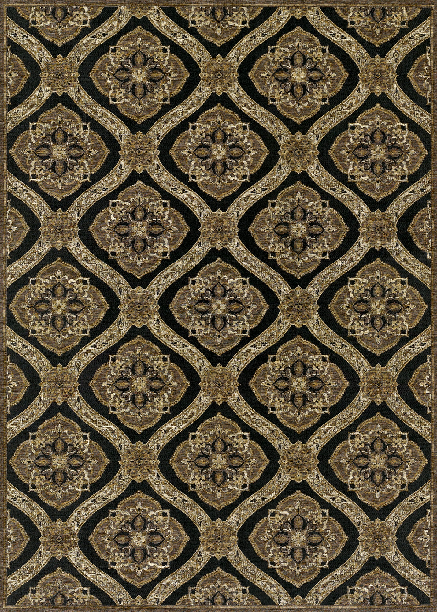 Couristan Dolce Napoli Black/Gold Area Rug