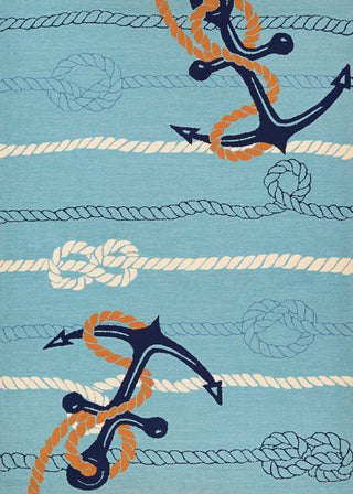 Couristan Outdoor Escape Anchorbend Ocean Blue Area Rug main image