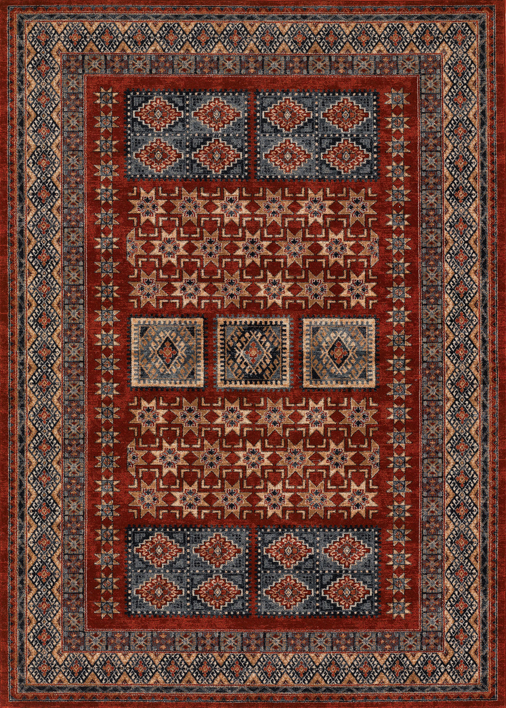 Couristan Timeless Treasures Royal Kazak Burgundy Area Rug