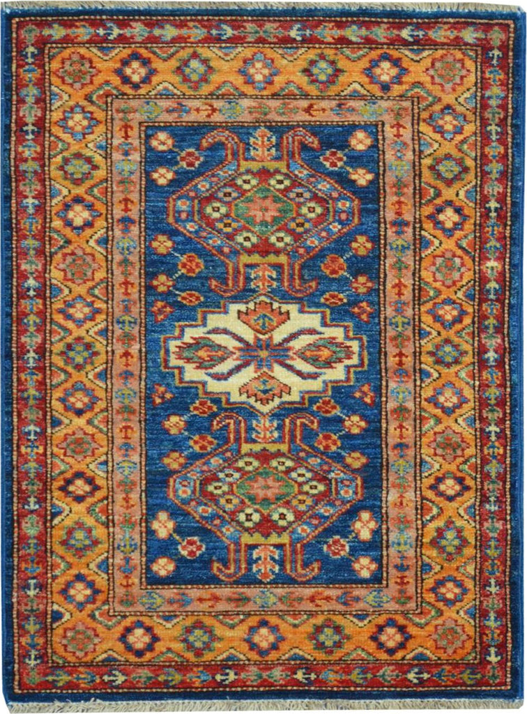 Kalaty Super Pak Kazak Blue/Gold Area Rug main image