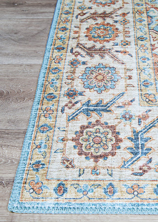 Couristan Pasha Sarouk Navy Area Rug Corner Image