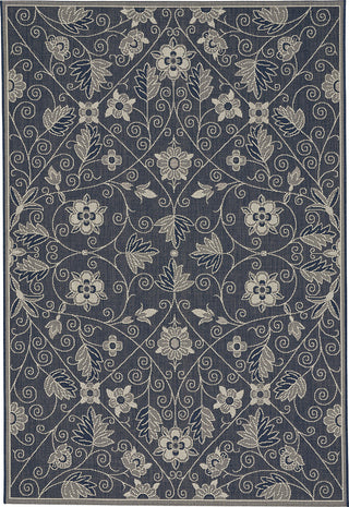 Capel Williamsburg Elsinore-Garden Maze 4699 Med Blue Area Rug Rectangle/Vertical Stripe Rectangle