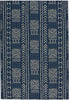 Capel Genevieve Gorder Elsinore-Mali Cloth 4722 Midnight Blue Area Rug Rectangle/Vertical Stripe Rectangle