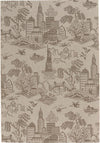Capel Genevieve Gorder Elsinore-NY Toile 4723 Wheat Area Rug Rectangle/Vertical Stripe Rectangle