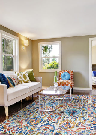 Couristan Pasha Tribal Ivory Area Rug Lifestyle Image Feature