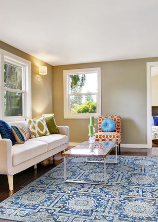 Couristan Pasha Sari Sapphire Area Rug Lifestyle Image Feature