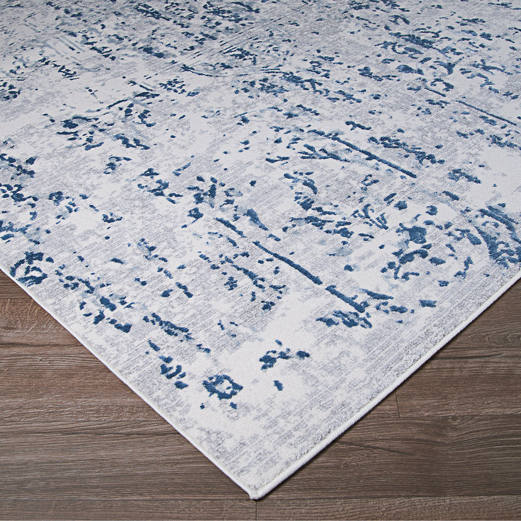 Couristan Calinda Kingsbury Steel Blue/Ivory Area Rug Incredible Rugs
