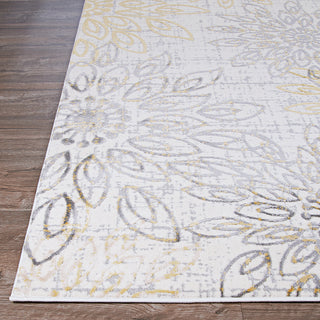 Couristan Calinda Summer Bliss Gold/Silver/Ivry Area Rug Corner Image