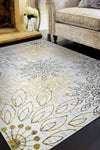 Couristan Calinda Summer Bliss Gold/Silver/Ivry Area Rug Lifestyle Image Feature