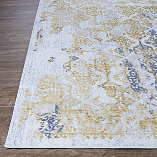 Couristan Calinda Grand Damask Gold/Silver/Ivry Area Rug Corner Image