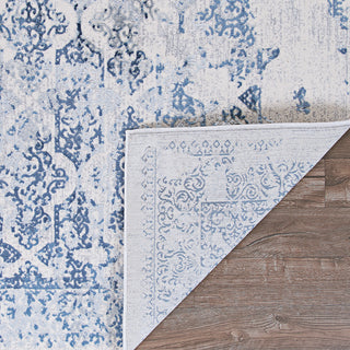 Couristan Calinda Grand Damask Steel Blue/Ivory Area Rug Main