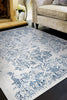 Couristan Calinda Grand Damask Steel Blue/Ivory Area Rug Lifestyle Image Feature