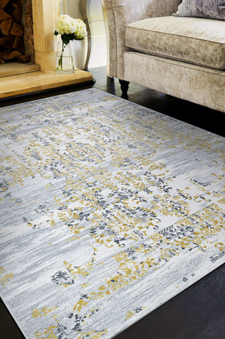 Couristan Calinda Samovar Gold/Silver/Ivry Area Rug Lifestyle Image Feature