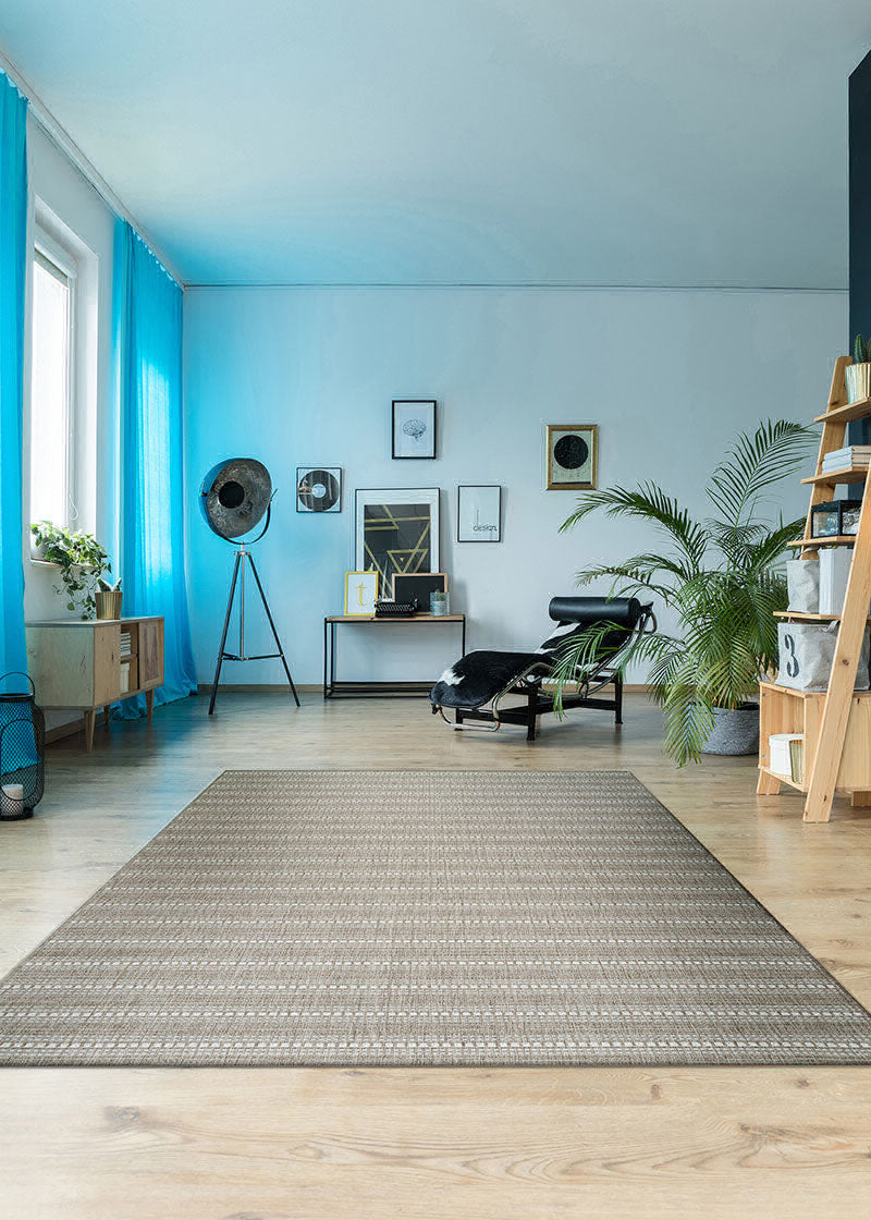 Couristan Afuera Beachcomber Mink/Shell Area Rug Lifestyle Image Feature