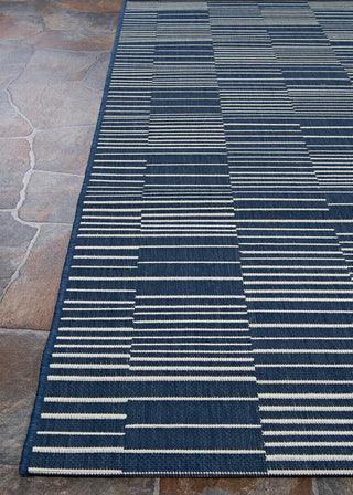 Couristan Afuera Regatta Marine/Shell Area Rug Corner Image