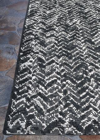 Couristan Afuera Harringbone Path Onyx/Shell Area Rug Corner Image