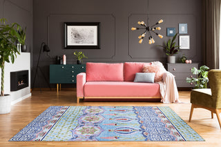 Couristan Caledonia Tangiers Aquamarine Area Rug Lifestyle Image Feature