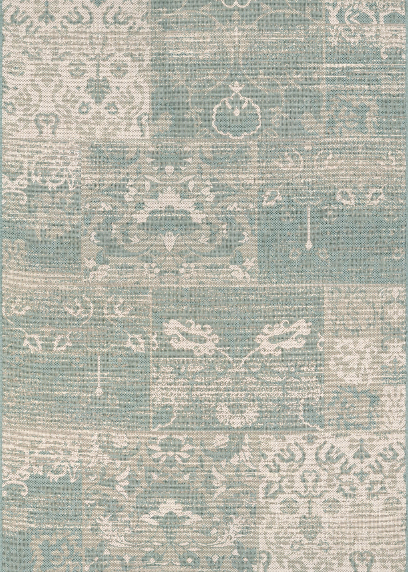 Couristan Afuera Country Cottage Sea Mist/Ivory Area Rug main image