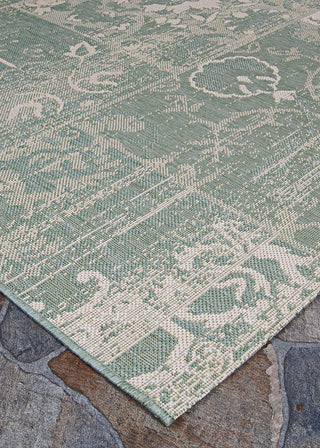 Couristan Afuera Country Cottage Sea Mist/Ivory Area Rug Close Up Image