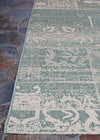 Couristan Afuera Country Cottage Sea Mist/Ivory Area Rug Corner Image