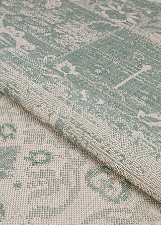 Couristan Afuera Country Cottage Sea Mist/Ivory Area Rug Detail Image