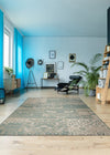 Couristan Afuera Country Cottage Sea Mist/Ivory Area Rug Lifestyle Image Feature