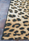 Couristan Dolce Amur Leopard New Gold Area Rug Corner Image