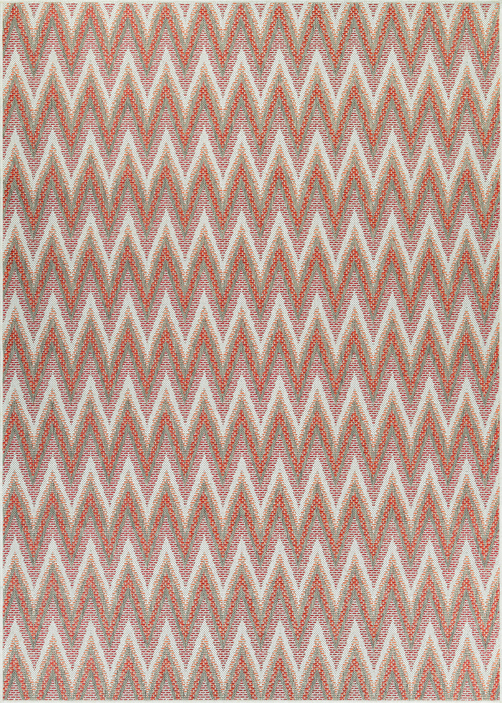 Couristan Monaco Avila Coral/Ivory/Pewter Area Rug main image