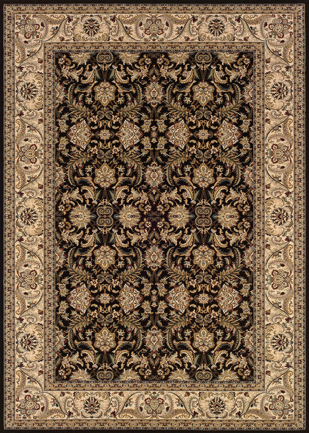 Couristan Himalaya Isfahan Ebony/Antique Creme Area Rug